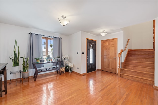 foyer featuring light hardwood / wood-style floors