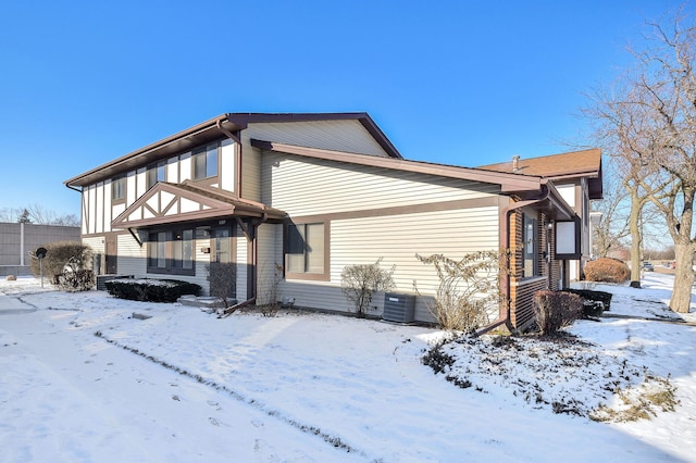 view of snow covered exterior