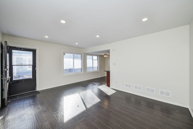 interior space featuring dark hardwood / wood-style floors