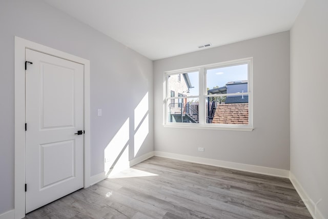 empty room featuring light wood-type flooring