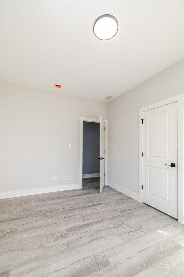 empty room featuring light wood-type flooring