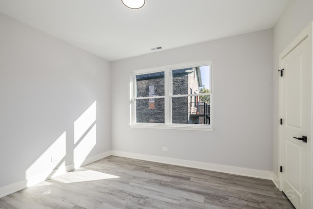 empty room featuring light wood-type flooring