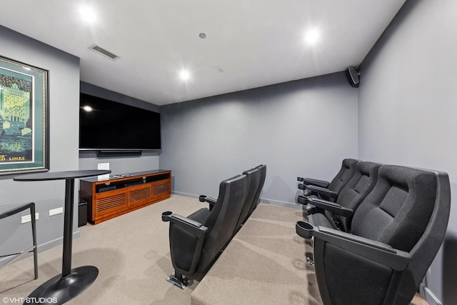 view of carpeted cinema room