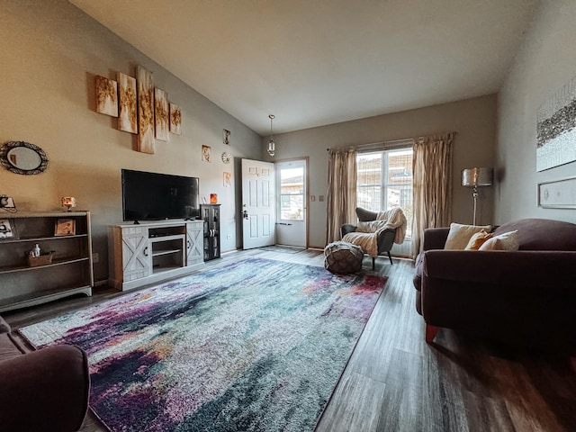 living room featuring hardwood / wood-style floors