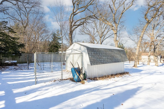 view of snow covered structure