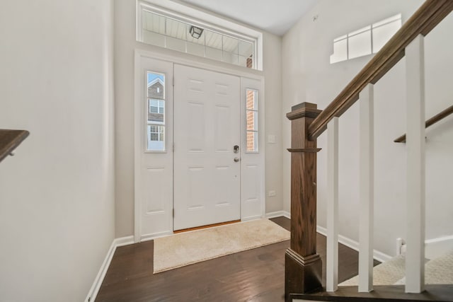 entryway featuring dark wood-type flooring