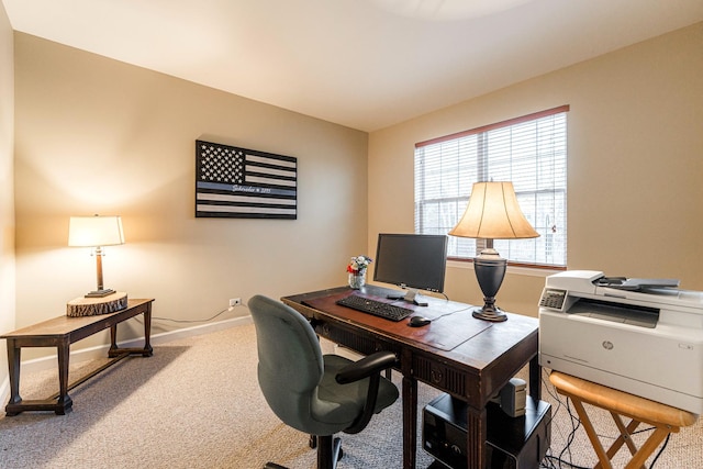 office space with carpet floors