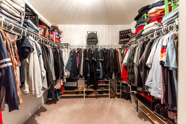 spacious closet with carpet floors