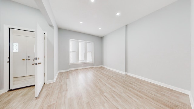 entrance foyer with light wood-type flooring