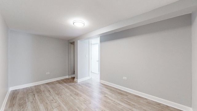 unfurnished room featuring light hardwood / wood-style flooring