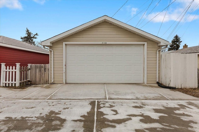 view of garage