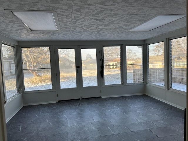 view of unfurnished sunroom