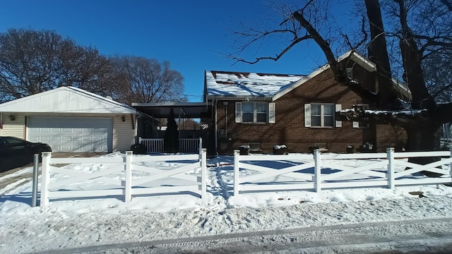 view of snow covered exterior