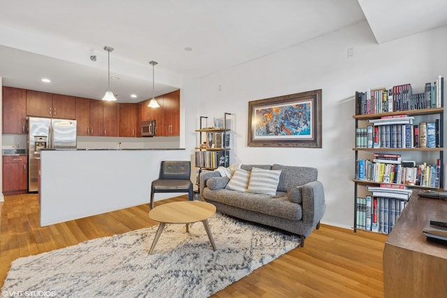 living room featuring light hardwood / wood-style floors