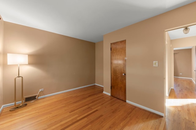 empty room featuring light wood-type flooring