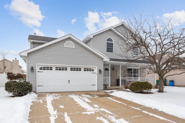 front of property featuring a garage