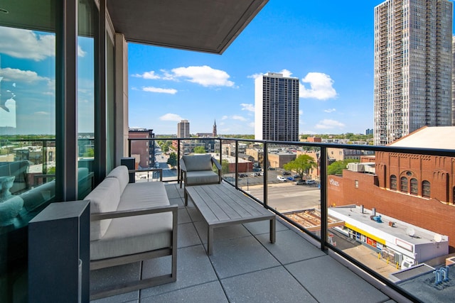 balcony featuring an outdoor living space