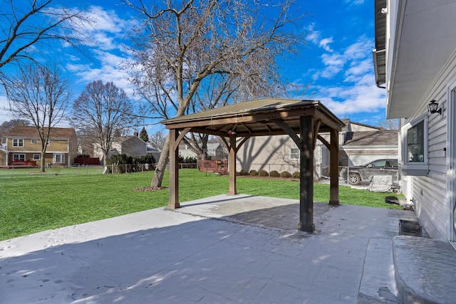 view of patio featuring a gazebo