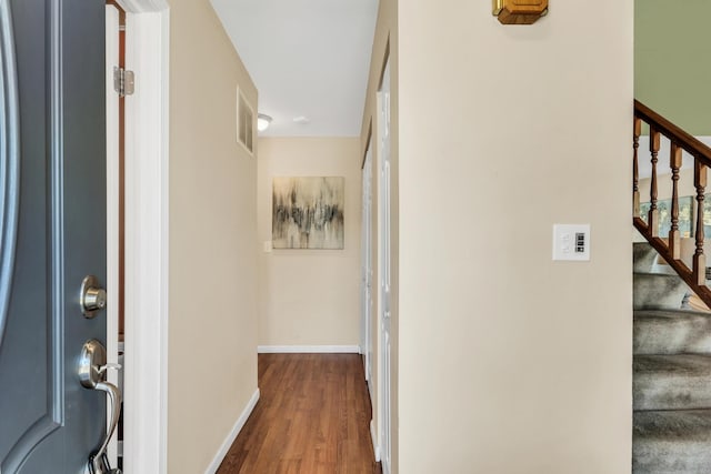 foyer featuring wood-type flooring