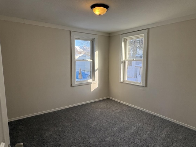 view of carpeted spare room