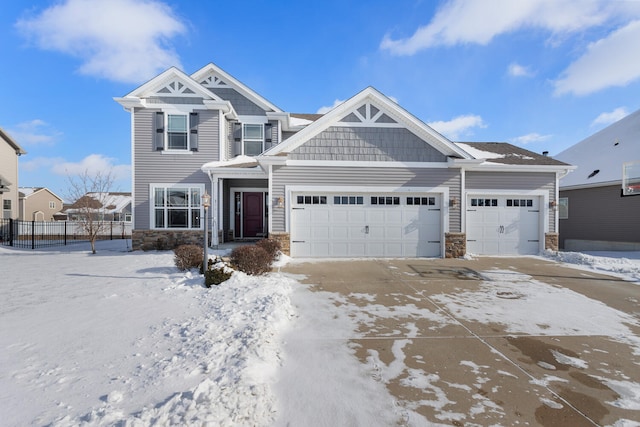 craftsman-style home with a garage