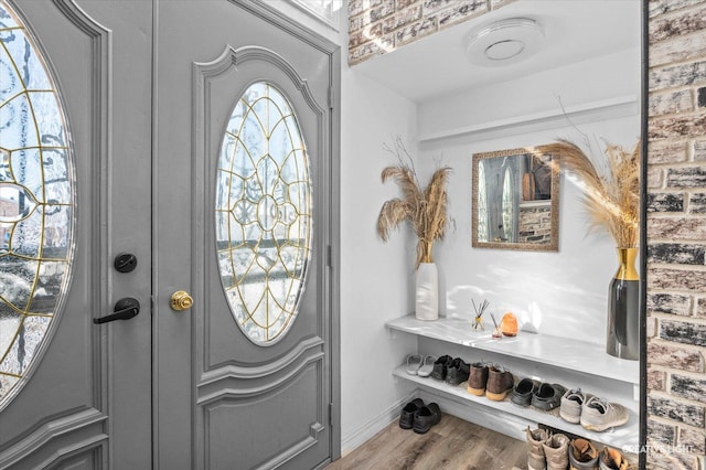 entryway featuring hardwood / wood-style flooring