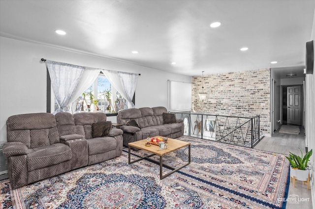 living room featuring light hardwood / wood-style floors