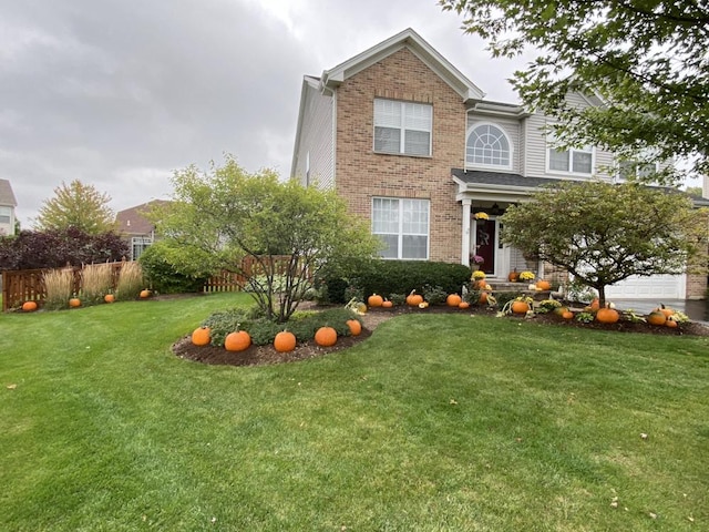 view of front of home with a front yard