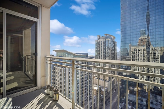 balcony with a view of city