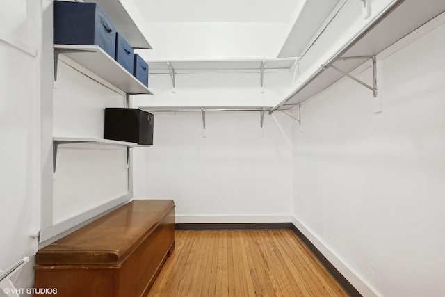 walk in closet featuring hardwood / wood-style floors