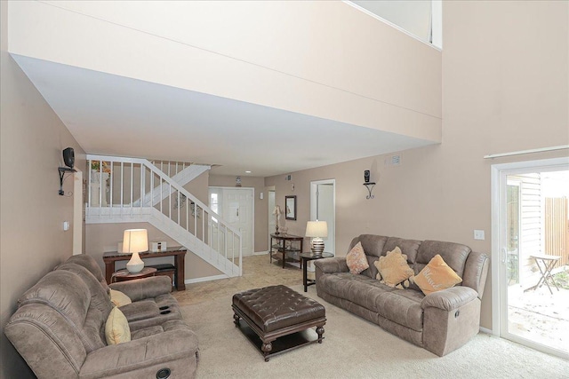 view of carpeted living room