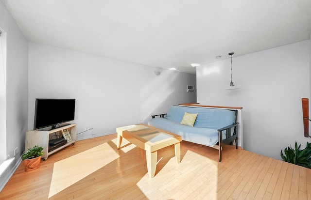 living room featuring light wood-type flooring