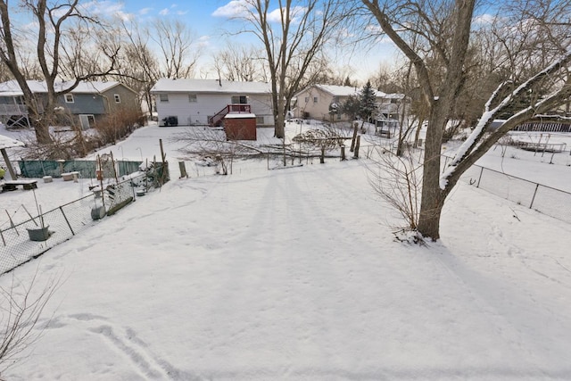 view of snowy yard