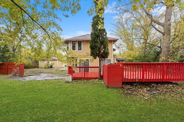 view of yard featuring a deck