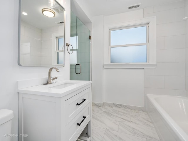 bathroom with toilet and vanity