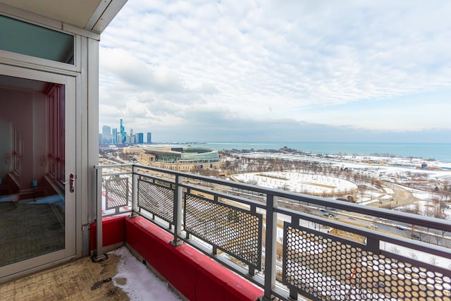 balcony with a water view