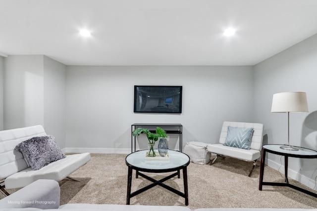 living room with carpet