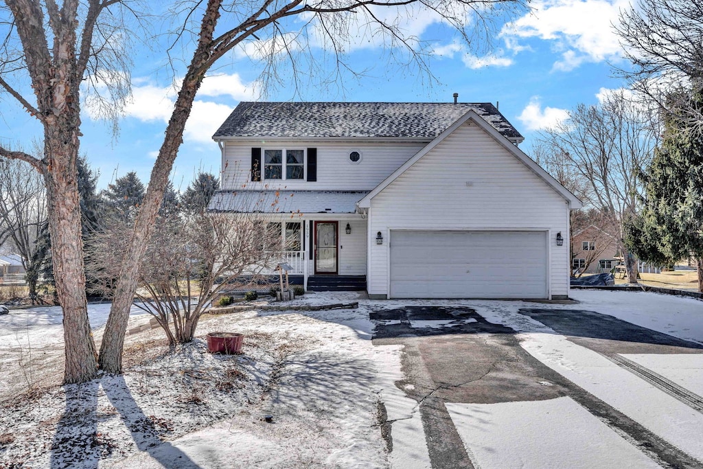 view of front of home with a garage