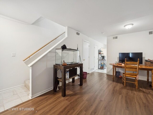 office featuring dark hardwood / wood-style flooring