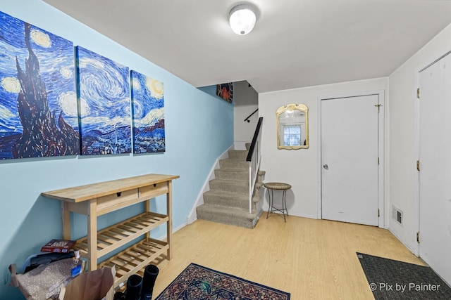 foyer featuring light hardwood / wood-style floors