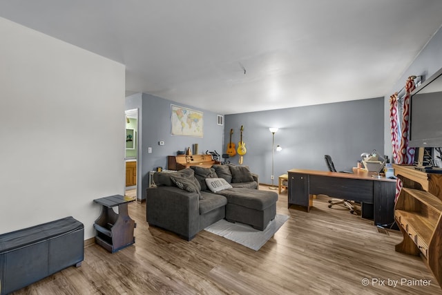 living room featuring hardwood / wood-style floors