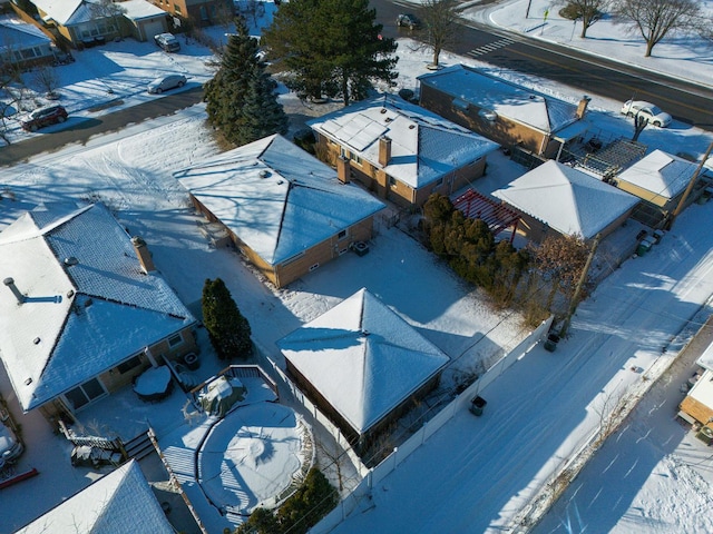 view of snowy aerial view