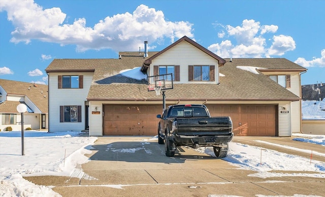 view of front property with a garage