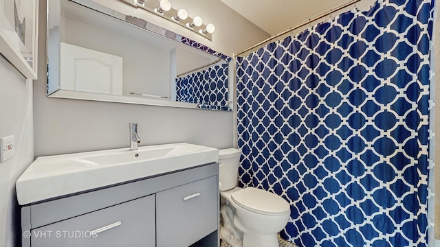 bathroom with toilet and vanity