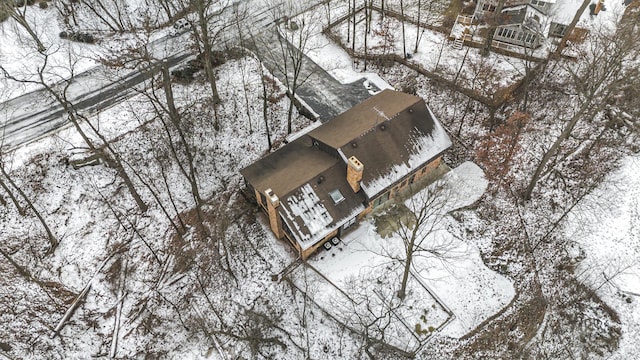 view of snowy aerial view