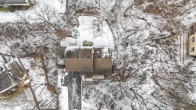 view of snowy aerial view