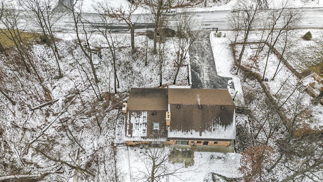 view of snowy aerial view