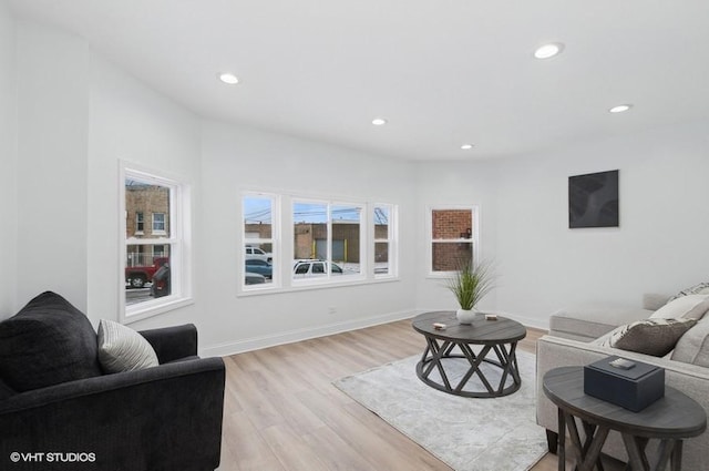 living room featuring light hardwood / wood-style floors