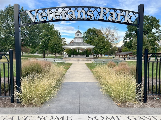 view of property's community with a gazebo