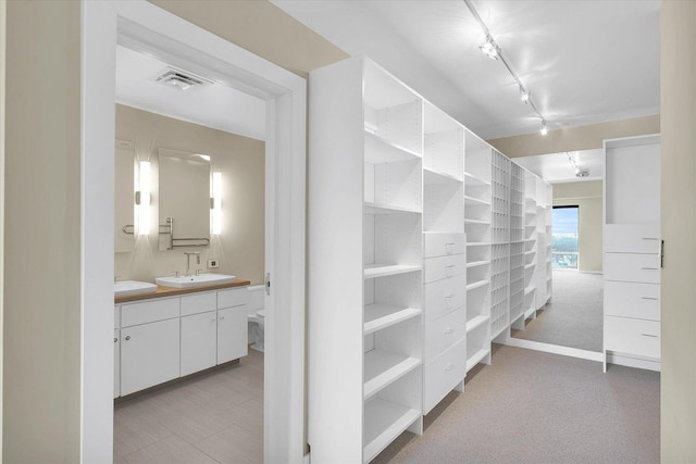 walk in closet featuring sink